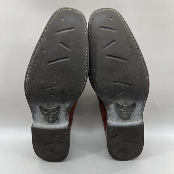 Michael Toschi Mario Side Gore Loafers Men’s Size 12 Brown Leather Slip On Shoes - Picture 7 of 11